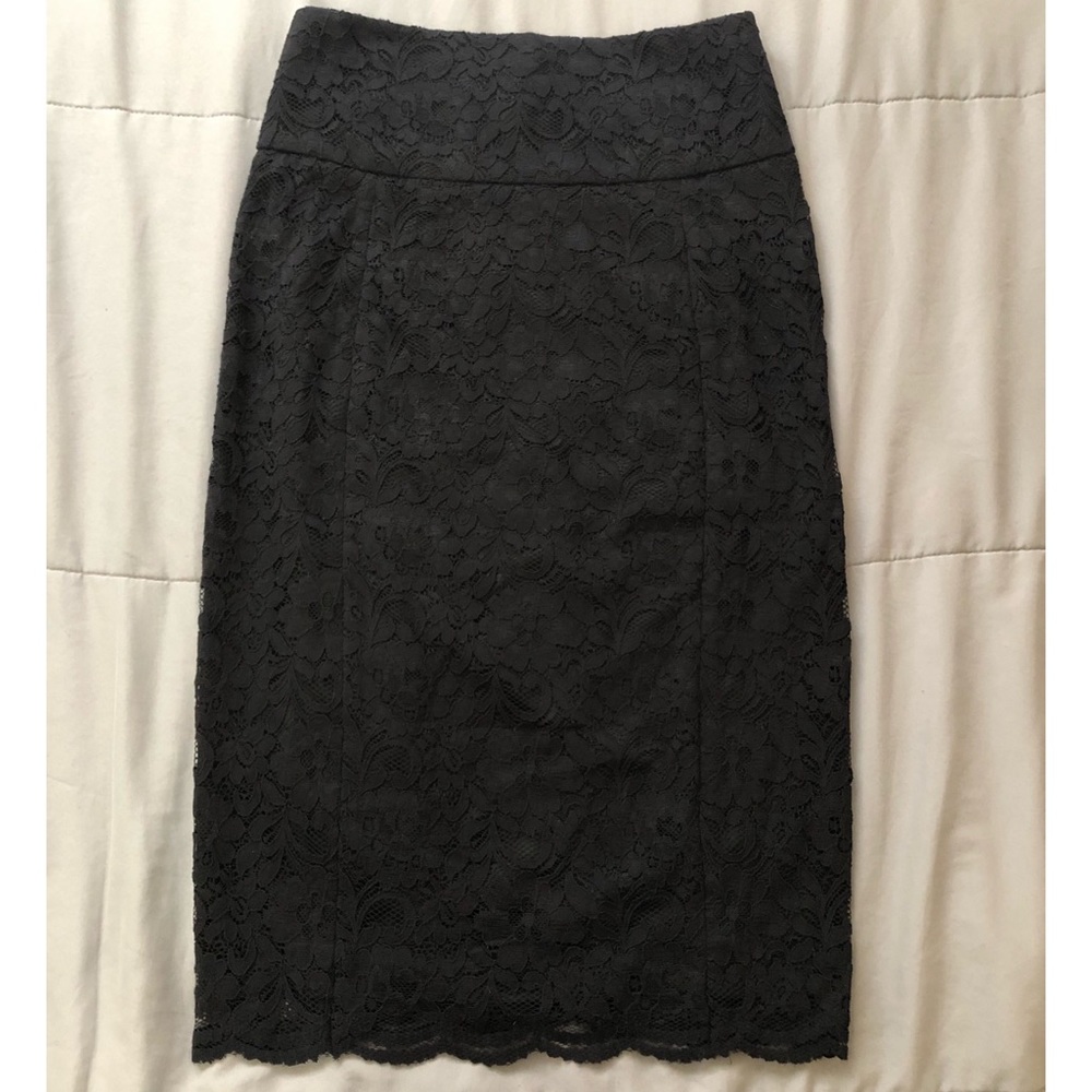 Black Lace Midi Skirt